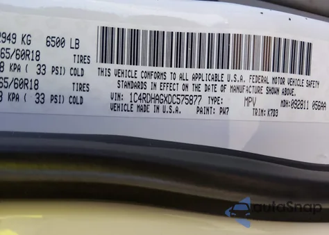 2013 Dodge Durango Sxt z USA, uszkodzony, nr VIN 1C4RDHAGXDC575877